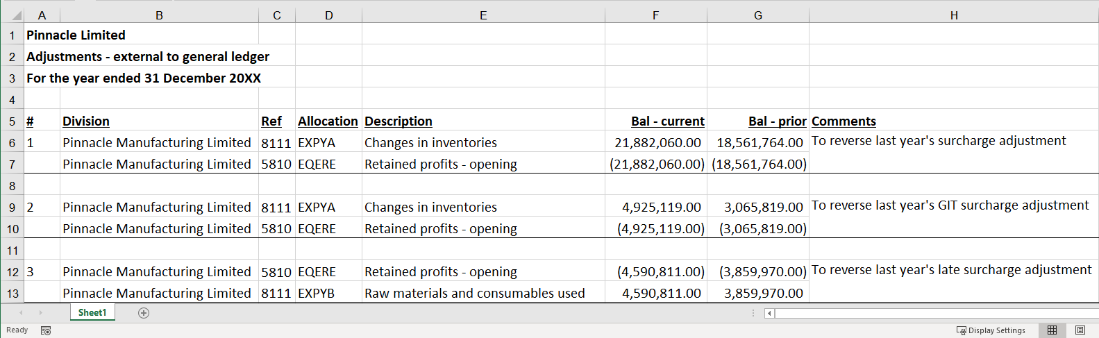 Image shows a valid Excel import file with the data in the correct columns.